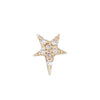 Diamond Yellow Gold Star SINGLE Stud Earring, 14k-Earrings-Ashley Schenkein Jewelry Design
