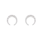 Melrose Pavé CZ Crescent Earrings-Earrings-Ashley Schenkein Jewelry Design