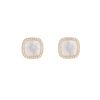 Pavé Mother of Pearl Square Stud Earrrings-Earrings-Ashley Schenkein Jewelry Design