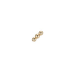 Solid Gold Triple Ball Stud Single Earring, 14k-Earrings-Ashley Schenkein Jewelry Design