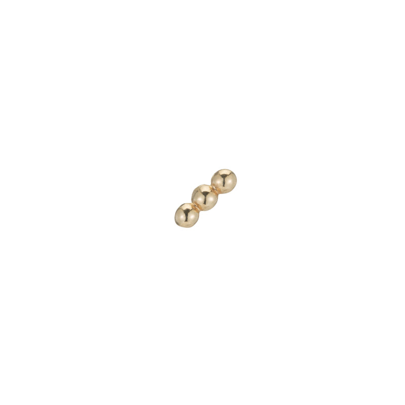 Solid Gold Triple Ball Stud Single Earring, 14k-Earrings-Ashley Schenkein Jewelry Design