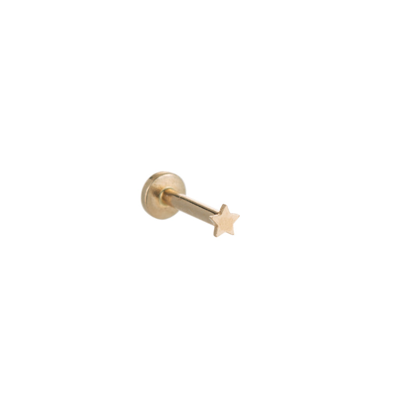 Solid Gold Mini Star Stud Single Earring, 14k-Earrings-Ashley Schenkein Jewelry Design