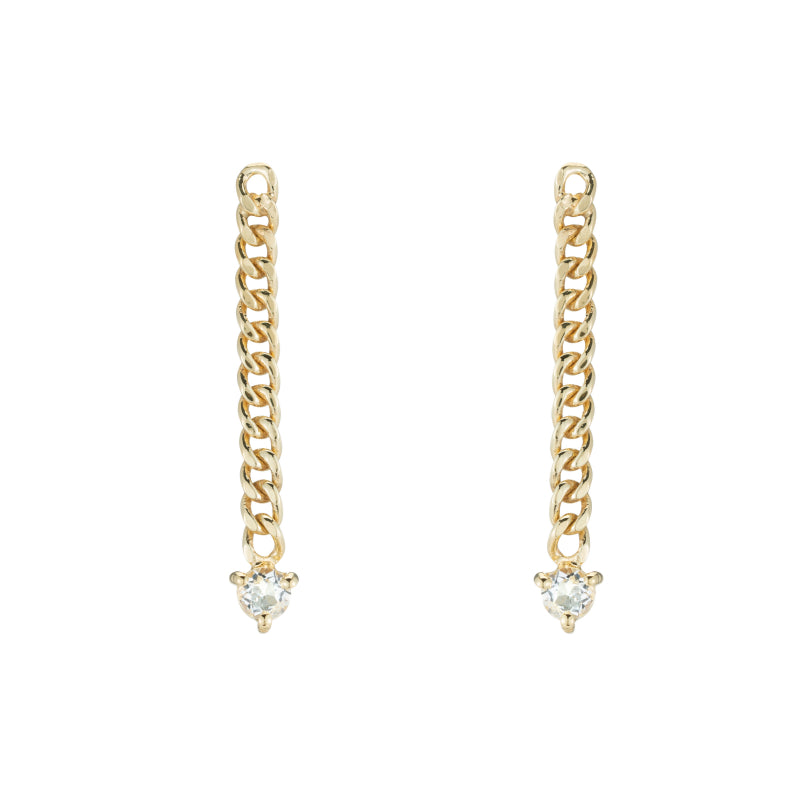 Seattle Curb Chain Gemstone Drop Earrings – Ashley Schenkein