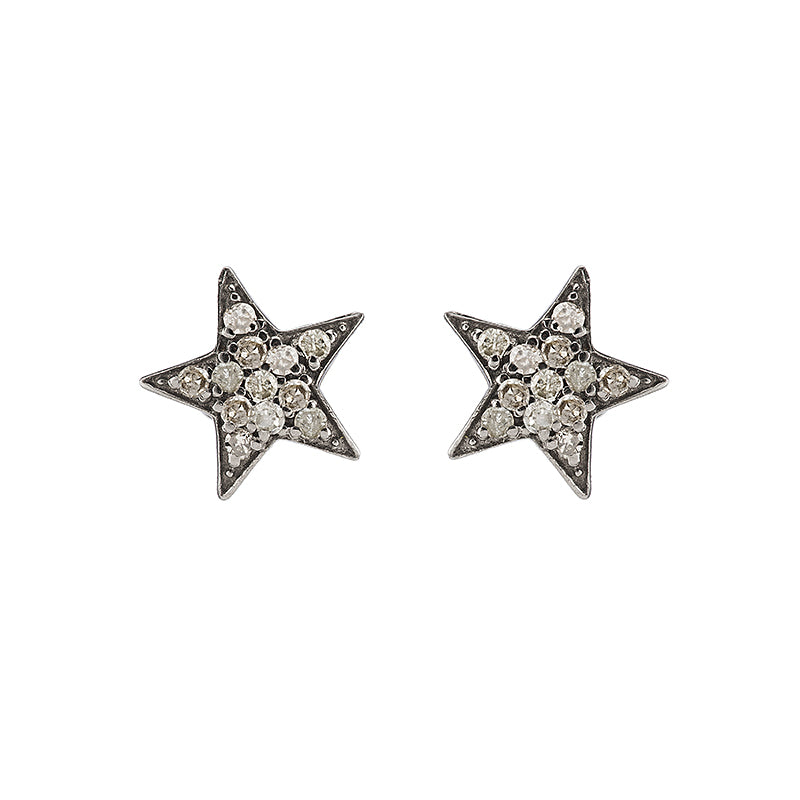 Brooklyn Diamond Pavé Star Studs-Earrings-Ashley Schenkein Jewelry Design