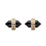 Montreal Bullet and Pavé Band Earrings-Earrings-Ashley Schenkein Jewelry Design
