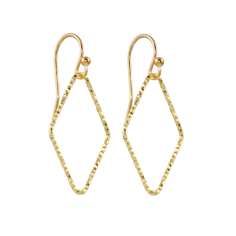 Diamond Cut Kite Drop Earrings-Earrings-Ashley Schenkein Jewelry Design