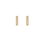 Brooklyn Pavé Diamond Small Bar Earrings-Earrings-Ashley Schenkein Jewelry Design