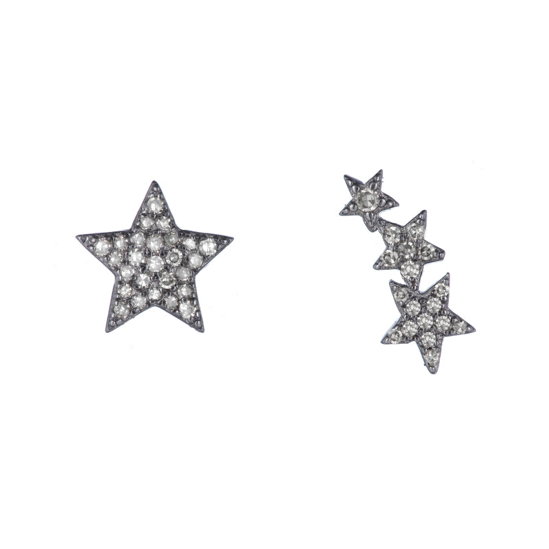 Diamond Pavé Single and Triple Earrings-Earrings-Ashley Schenkein Jewelry Design