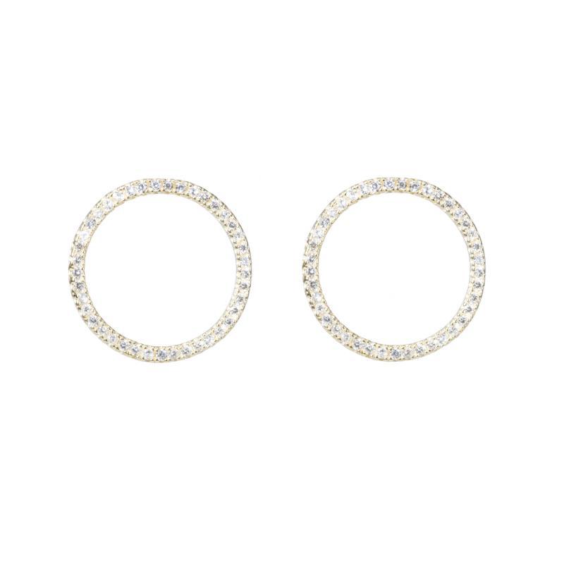 Open Pavé CZ Circle-Earrings-Ashley Schenkein Jewelry Design
