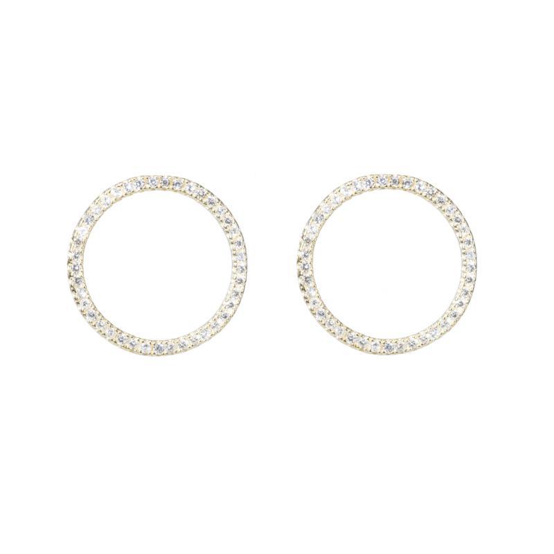 Open Pavé CZ Circle-Earrings-Ashley Schenkein Jewelry Design