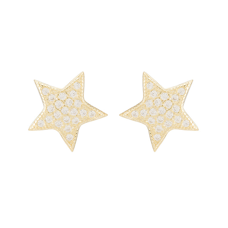 CZ Pavé Small Star Studs-Earrings-Ashley Schenkein Jewelry Design