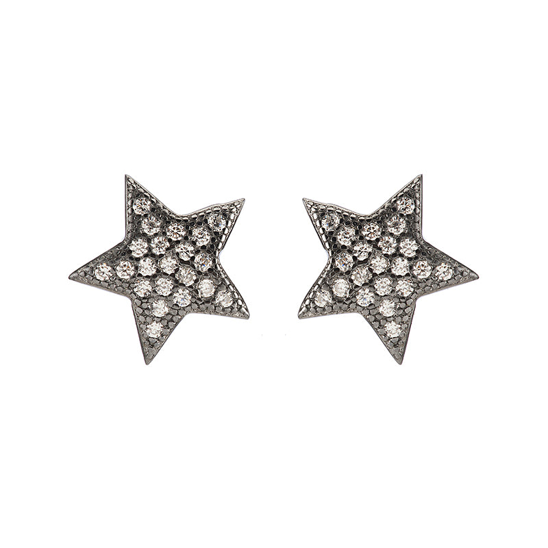 CZ Pavé Small Star Studs-Earrings-Ashley Schenkein Jewelry Design