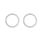 Open Pavé CZ Circle-Earrings-Ashley Schenkein Jewelry Design