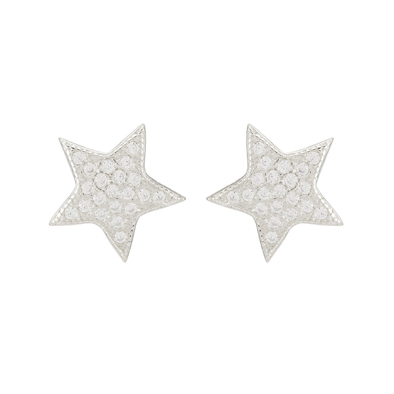 CZ Pavé Small Star Studs-Earrings-Ashley Schenkein Jewelry Design
