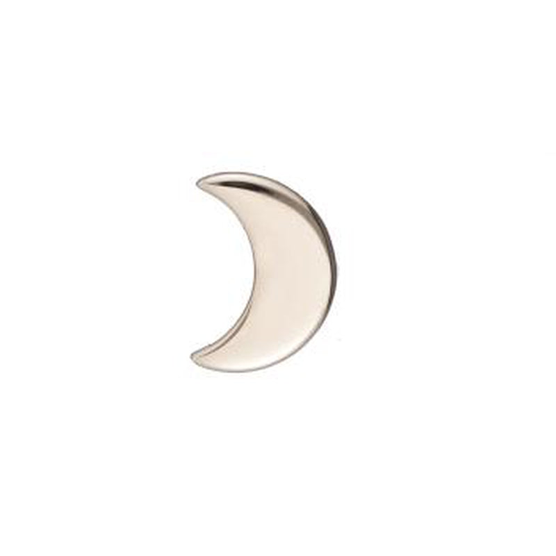 Solid Gold Mini Moon SINGLE Stud Earring, 14k-Earrings-Ashley Schenkein Jewelry Design