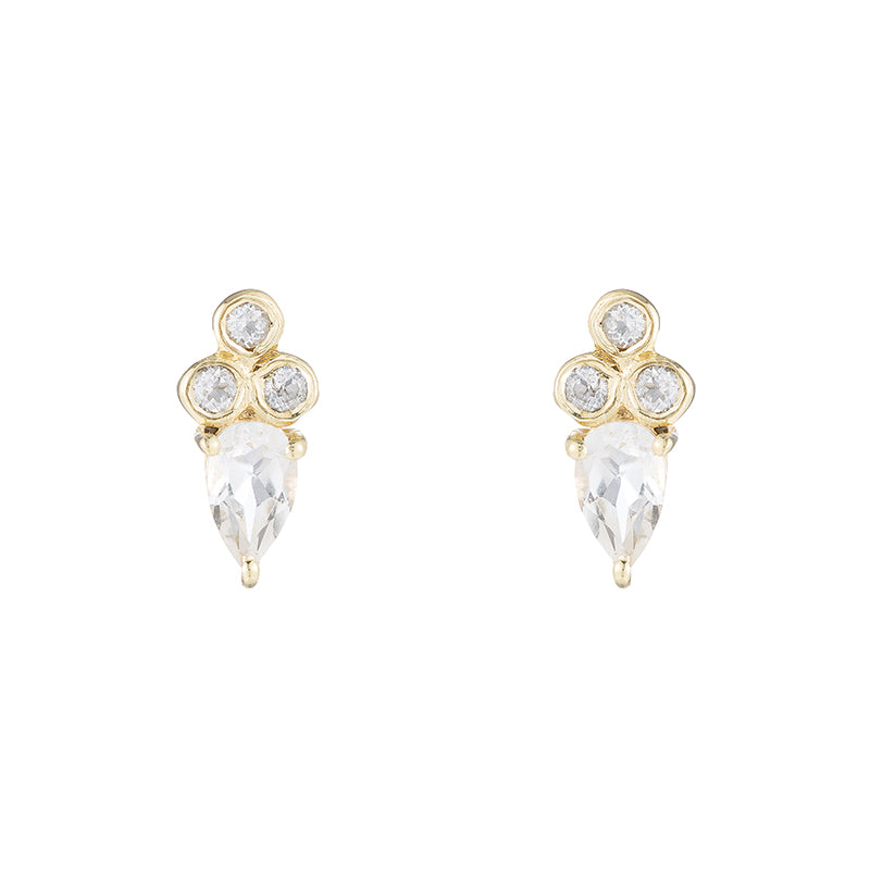 Greece Pear Gemstone Studs-Earrings-Ashley Schenkein Jewelry Design