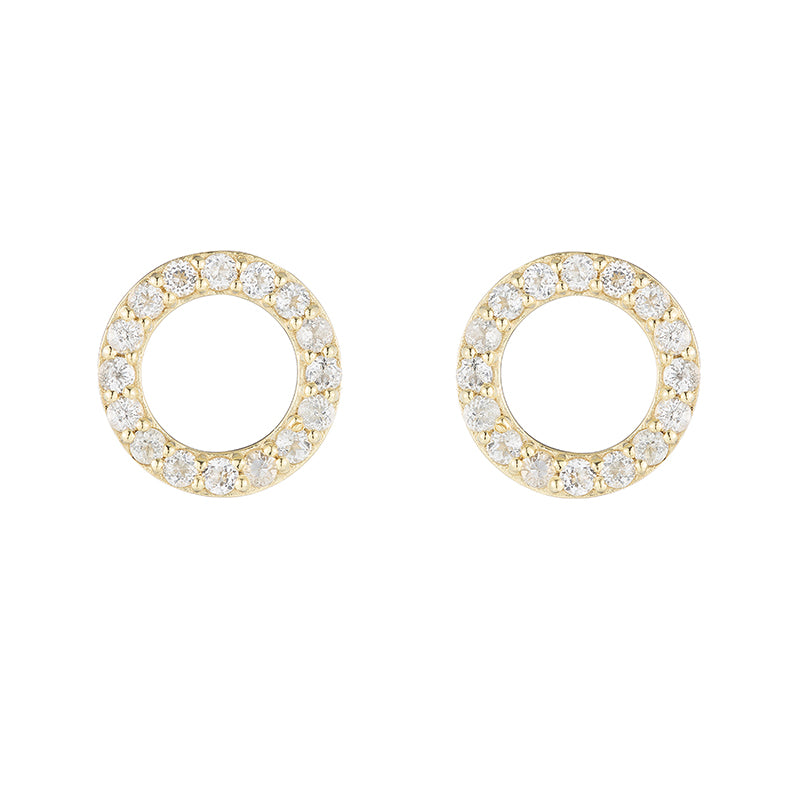 Greece Pavé Gemstone Circle Earrings-Earrings-Ashley Schenkein Jewelry Design