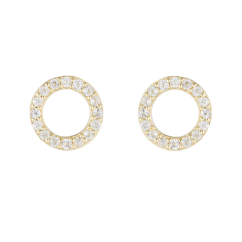 Greece Pavé Gemstone Circle Earrings-Earrings-Ashley Schenkein Jewelry Design