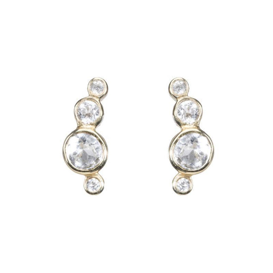 Gemstone Ear Crawlers-Earrings-Ashley Schenkein Jewelry Design