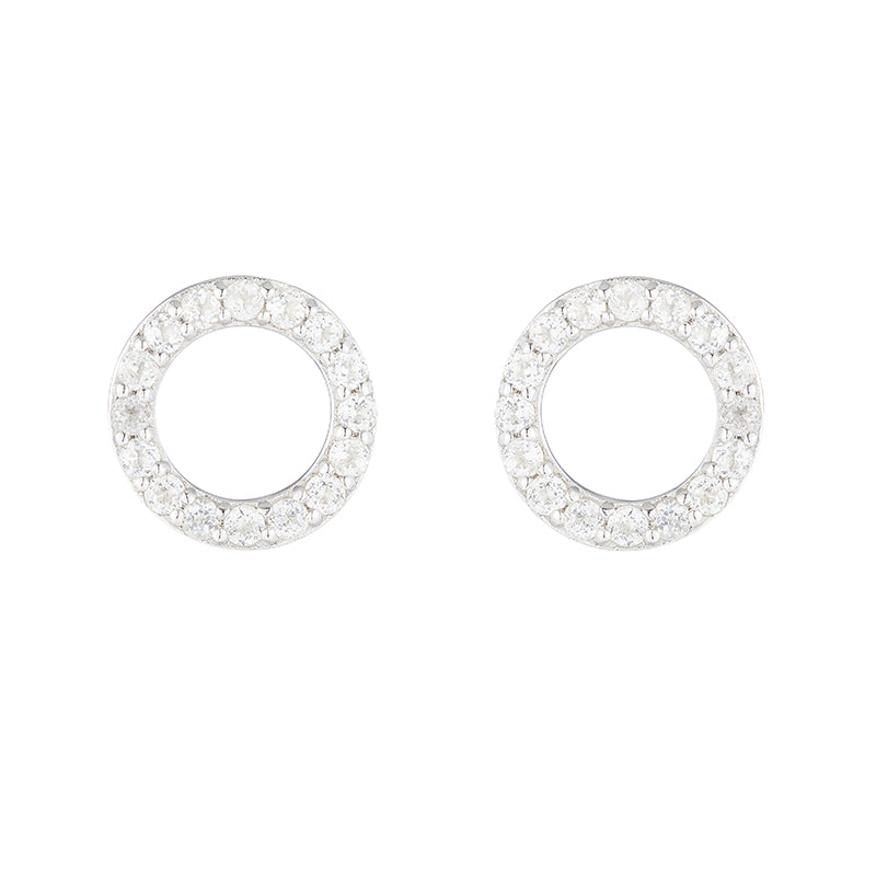 Greece Pavé Gemstone Circle Earrings-Earrings-Ashley Schenkein Jewelry Design