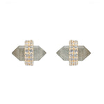 Montreal Bullet and Pavé Band Earrings-Earrings-Ashley Schenkein Jewelry Design