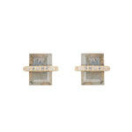 Montreal Cushion and Pavé Band Earrings-Earrings-Ashley Schenkein Jewelry Design