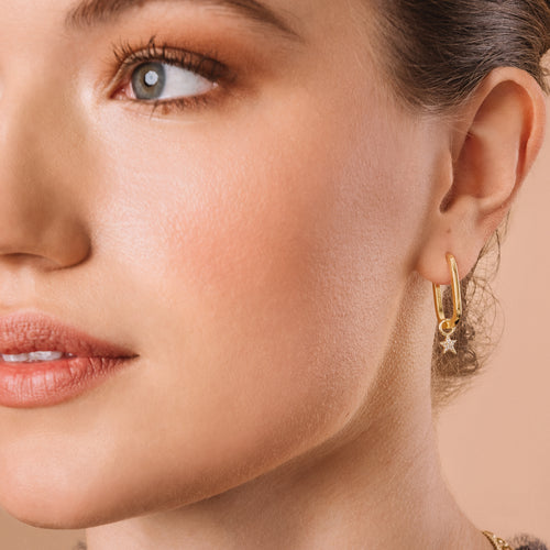 Seattle Single White Zircon Pavé Earring Charm-Earrings-Ashley Schenkein Jewelry Design