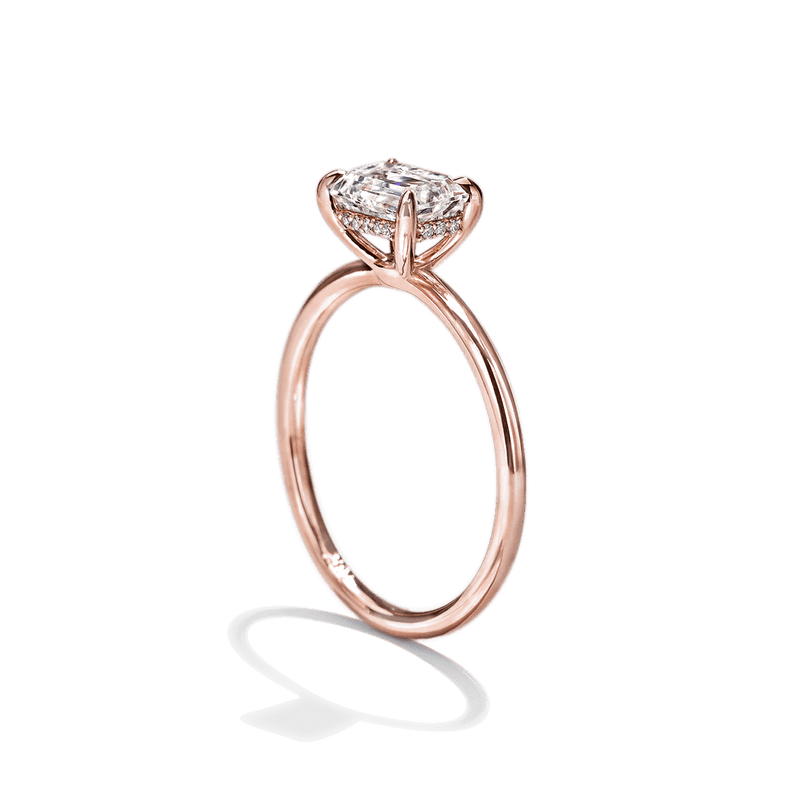Solitaire East-West Pavé Hidden Halo Engagment Ring Setting-engagement ring-Ashley Schenkein Jewelry Design