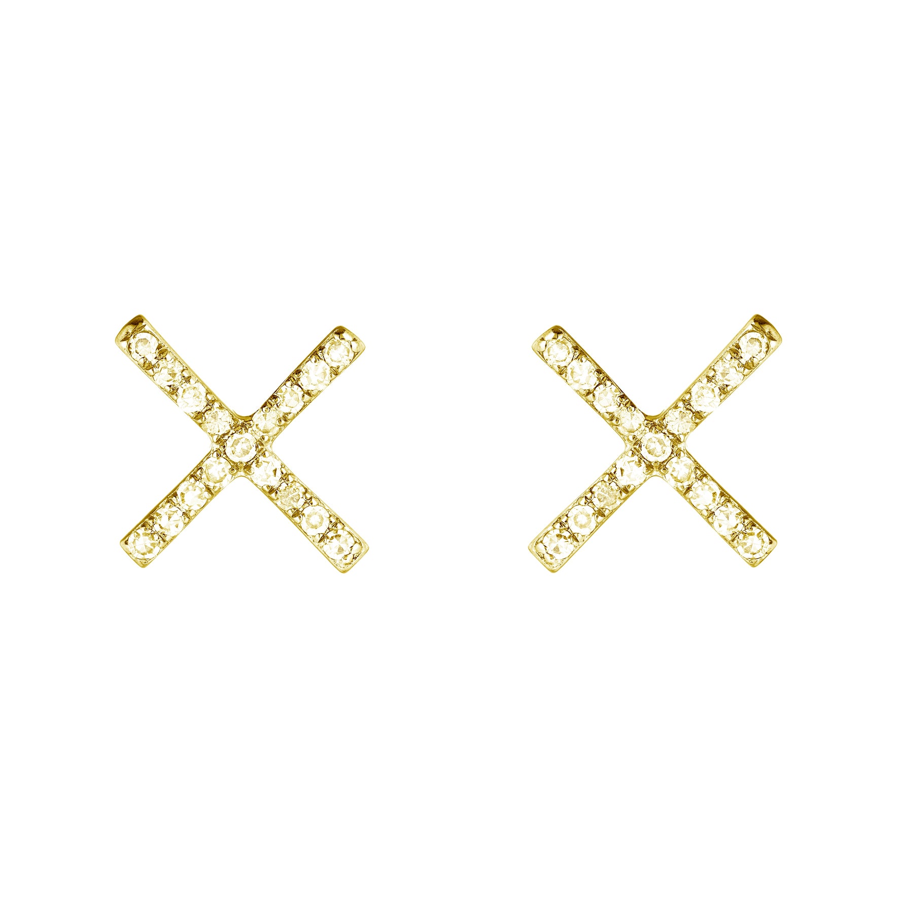 Diamond Pavé X Earrings-Earrings-Ashley Schenkein Jewelry Design