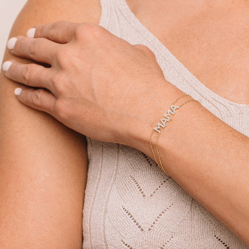Diamond Pavé Double Chain Personalized Bracelet-Bracelets-Ashley Schenkein Jewelry Design