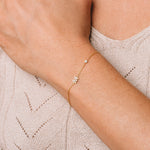 Diamond Pavé and Bezel Personalized Initial Bracelet-Bracelets-Ashley Schenkein Jewelry Design