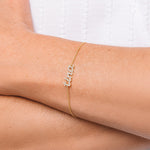 Diamond Pavé Personalized Cursive Bracelet-Bracelets-Ashley Schenkein Jewelry Design
