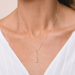 Diamond Pavé Personalized Block Letter Pendant Necklace-Necklaces-Ashley Schenkein Jewelry Design