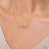 Diamond Pavé Personalized Cursive Necklace, 14k-Necklaces-Ashley Schenkein Jewelry Design