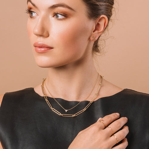 Solid Gold X Earrings, 14k-Earrings-Ashley Schenkein Jewelry Design