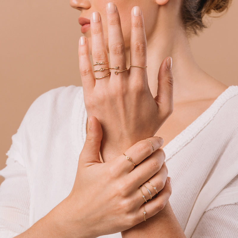 2023 Gold Plated Zircon Finger Ring Women Wedding Adjustable Open Ring  Jewelry | eBay