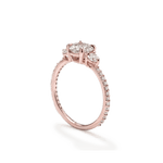 Three Stone Diamond Pavé Engagement Ring-engagement ring-Ashley Schenkein Jewelry Design