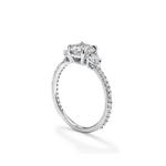 Three Stone Diamond Pavé Engagement Ring-engagement ring-Ashley Schenkein Jewelry Design