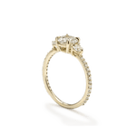 Three Stone Diamond Pavé Engagement Ring-engagement ring-Ashley Schenkein Jewelry Design