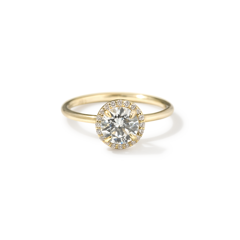 Pavé Diamond Halo Engagment Ring Setting-engagement ring-Ashley Schenkein Jewelry Design