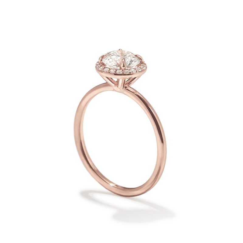 Pavé Diamond Halo Engagment Ring Setting-engagement ring-Ashley Schenkein Jewelry Design