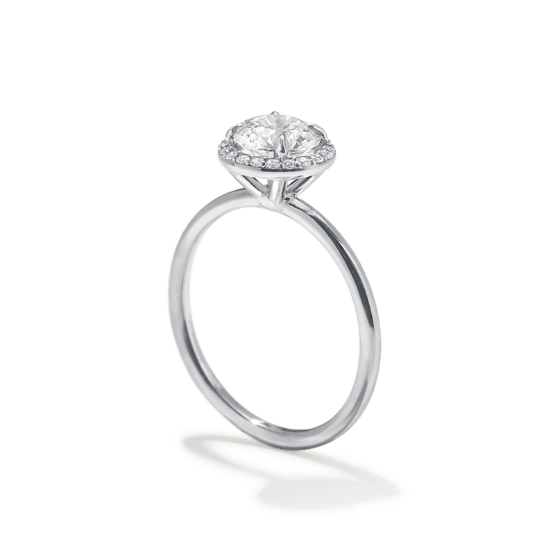 Pavé Diamond Halo Engagment Ring Setting-engagement ring-Ashley Schenkein Jewelry Design