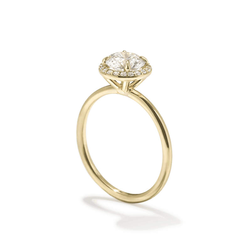 Pavé Diamond Halo Engagment Ring Setting-engagement ring-Ashley Schenkein Jewelry Design