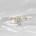 Pavé Diamond Halo Engagment Ring Setting-engagement ring-Ashley Schenkein Jewelry Design