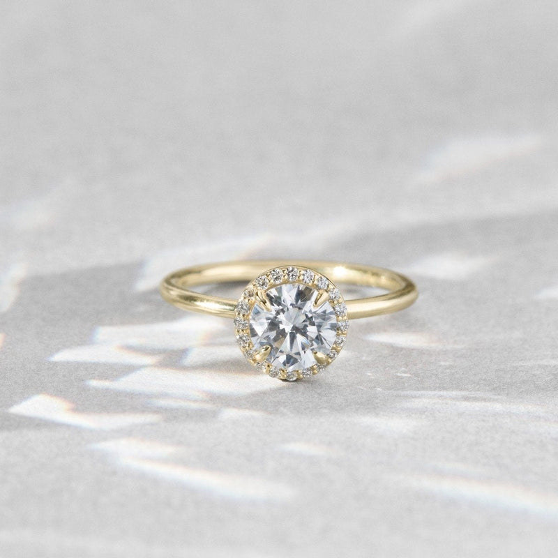 Pavé Diamond Halo Engagment Ring Setting-engagement ring-Ashley Schenkein Jewelry Design