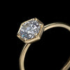 Round Brilliant Diamond Hexagon Engagement Ring Setting-engagement ring-Ashley Schenkein Jewelry Design