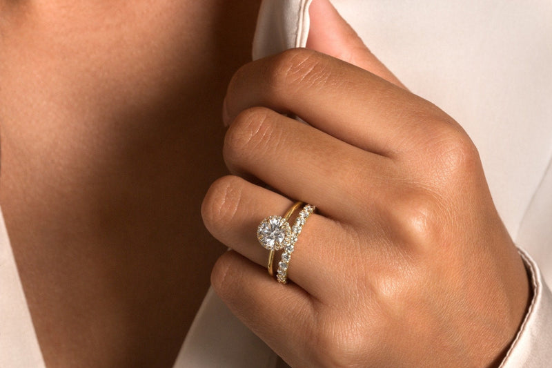 Pavé Diamond Halo Engagment Ring Setting-engagement ring-Ashley Schenkein Jewelry Design