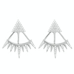 CZ Triangle Spike Ear Jackets-Earrings-Ashley Schenkein Jewelry Design