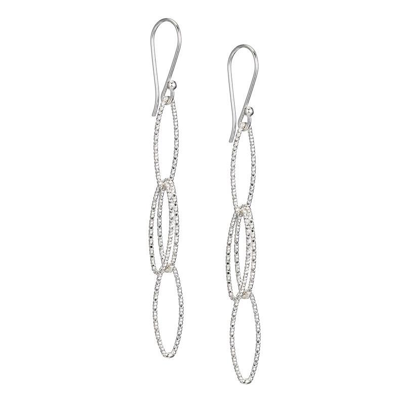 Diamond-Cut Oval Dangle Earrings-Earrings-Ashley Schenkein Jewelry Design