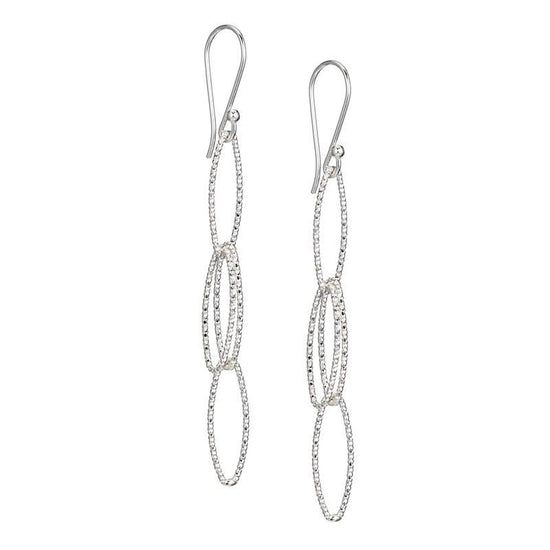 Diamond-Cut Oval Dangle Earrings-Earrings-Ashley Schenkein Jewelry Design